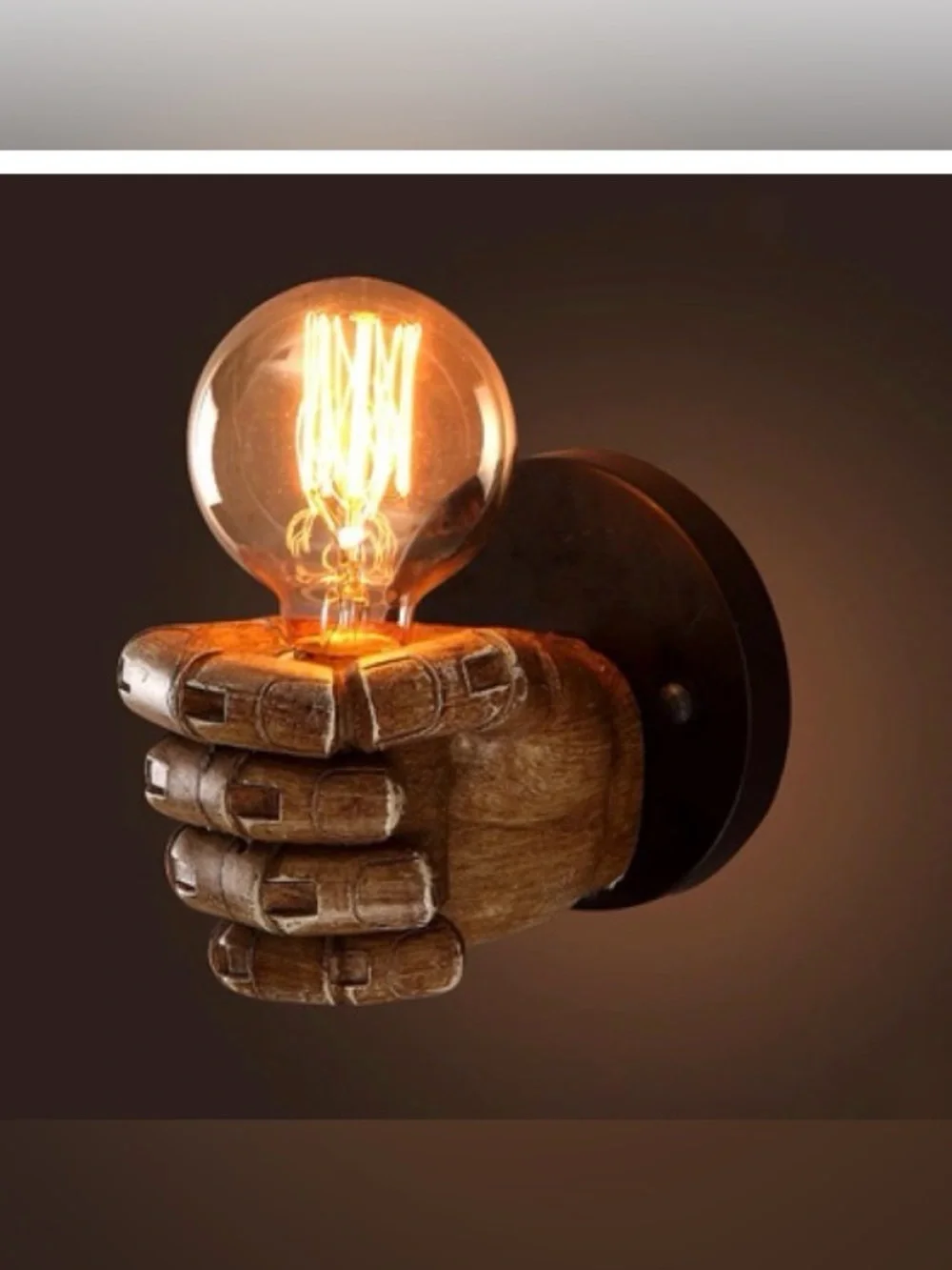 Aomesinc Vintage Wall Sconce Industrial Hand Shaped Wall Light Fixture